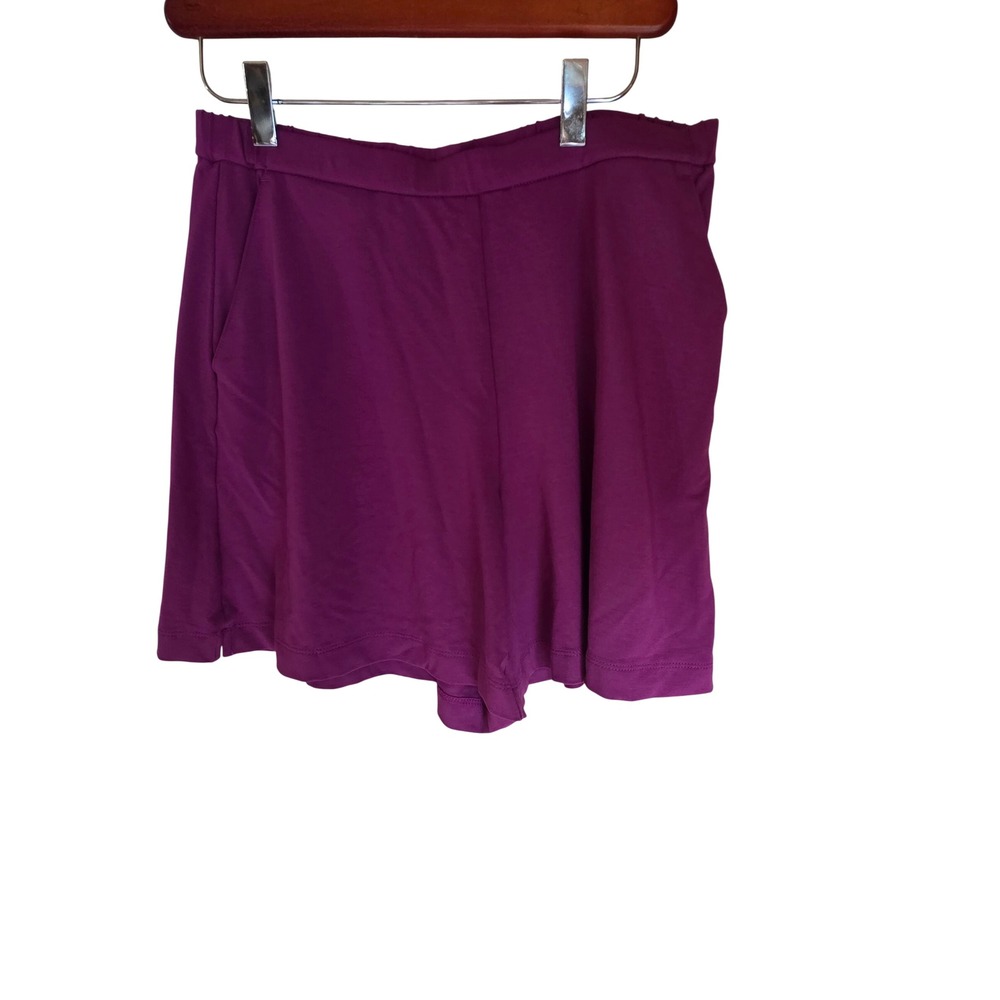 J. Jill Wearever Collection Plum Purple Knit Pull On Shorts Womens Small Petite